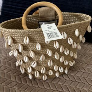 L*Space Natural Tote with Shell Accents